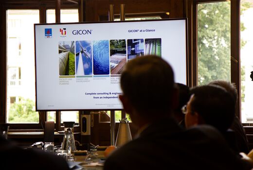 Screen in conference room